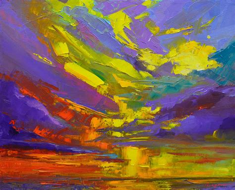 Coloful Sunset Oil Painting Modern Impressionist Art Painting By