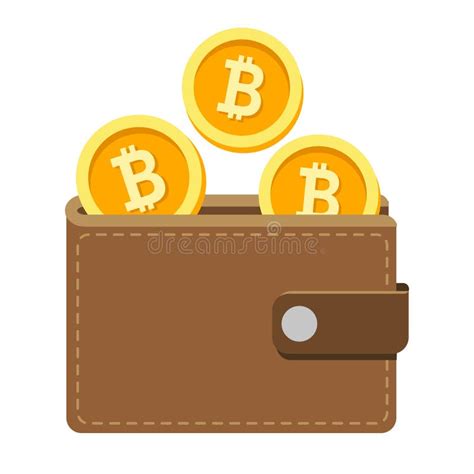 Bitcoin Wallet Icon With Cryptocurrency Coins Stock Vector