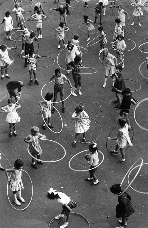 Hula Hooping In South Melbourne 1957 White Photography Black And