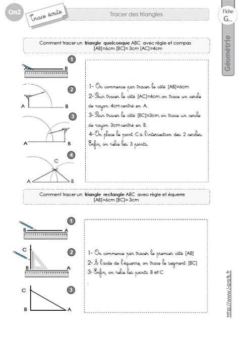 Ici, nous pouvons voir un triangle. cm2: Leçon lCONSTRUIRE DES TRIANGLES tracer un triangle equilateral, isocele au compas