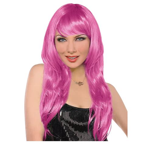 Glamorous Long Pink Wig Party City