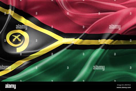 D Illustration Of A Vanuatu Flag Realistic Waving Fabric Flag Stock