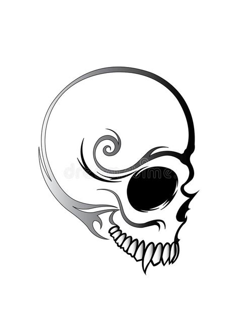 Art Graphic Mix Skull Tattoo Stock Vector Illustration Of Head