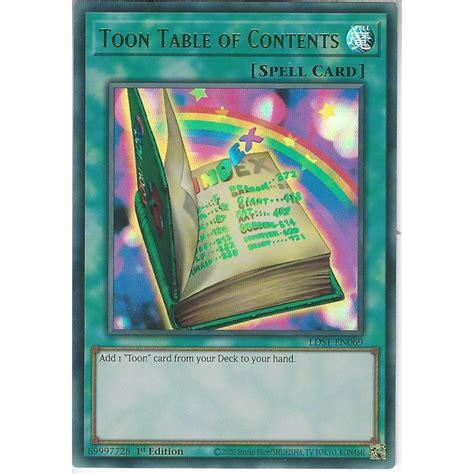 Yu Gi Oh Trading Card Game Lds1 En069 Toon Table Of Contents 1st
