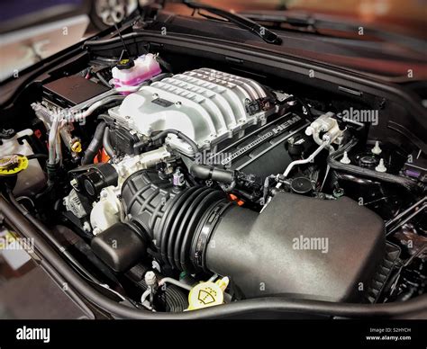 Dodge Challenger Hellcat Srt Engine Stock Photo Alamy