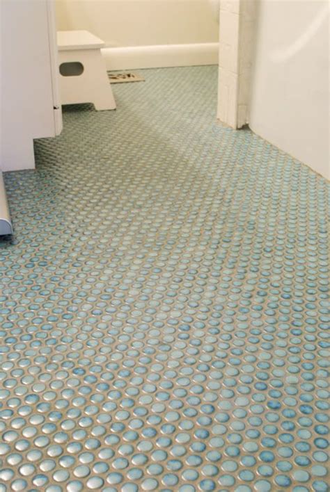 Mosaic tiles are the most popular choice for shower floor tiles. really quite lucky: penny tile bathroom floor | Penny ...