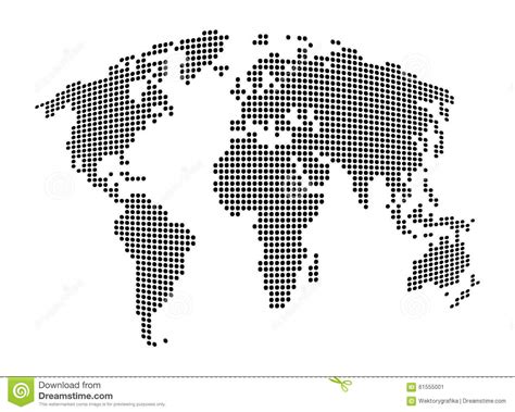 Mapa Del Mundo Fondo Punteado Extracto Del Vector Ejemplo Blanco Y
