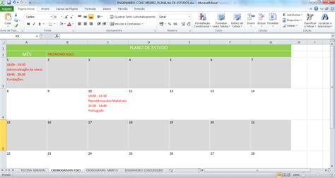 Planilha De Estudos Gr Tis Em Excel Para Download