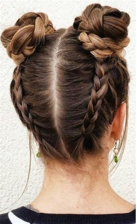 2 Braided Space Buns Easy And Awesome Cool Hairstyles For Girls