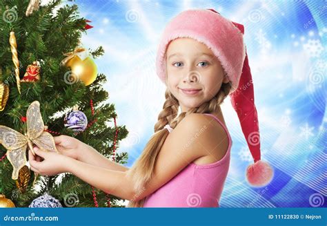 Little Santa Girl Stock Photo Image Of People Female 11122830