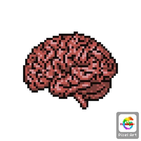 An Image Of A Pixel Art Brain On A White Background With The Words Made