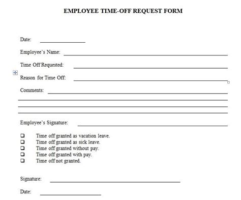 Absent employees can cost your business money and affect your overall productivity. Employee time off request form template excel and word | Time off request form, Word template ...