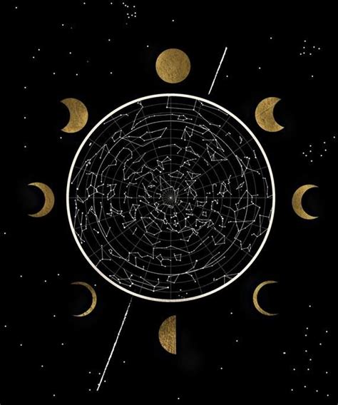 Celestial Constellation Art Print Clouds Celestial Lunar Artwork