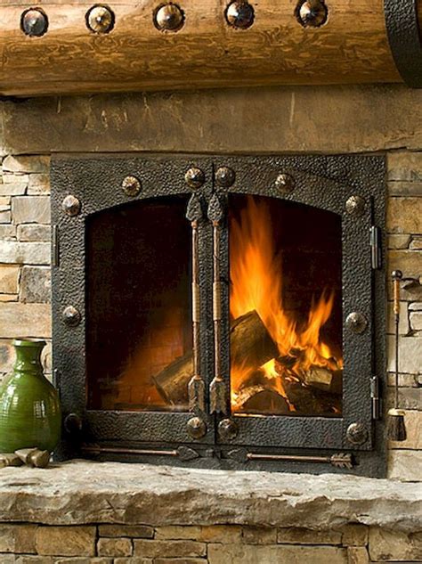 40 Unbelievable Rustic Fireplace Designs Ever Fireplace Doors