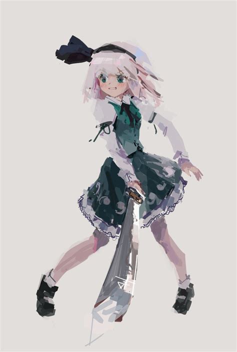 Reddizen Konpaku Youmu Touhou Absurdres Highres 1girl Arm Garter