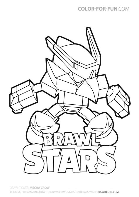 It has an outer, heavy outline and can be used as a coloring page. Mech Crow | Brawl Stars coloring page - Color for fun ...