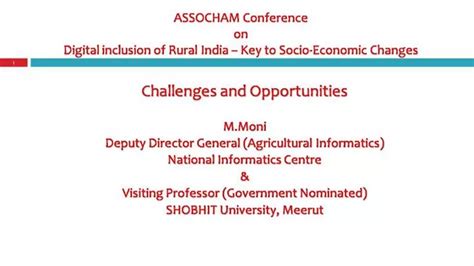 PPT ASSOCHAM Conference On Digital Inclusion Of Rural India Key To