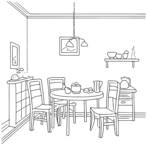 Dining Room Table Clipart Black And White