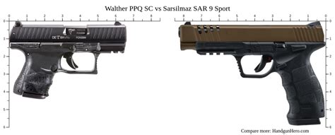 Walther Ppq Sc Vs Sarsilmaz Sar Sport Size Comparison Handgun Hero