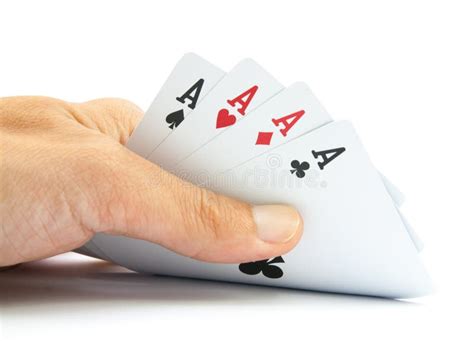 Playing Cards In Hand Isolated Stock Image Image Of Holding Flush