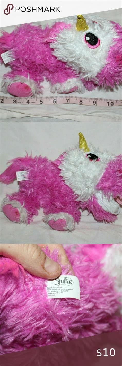 Stuffies Prancine Pink White Unicorn Secret Pouch