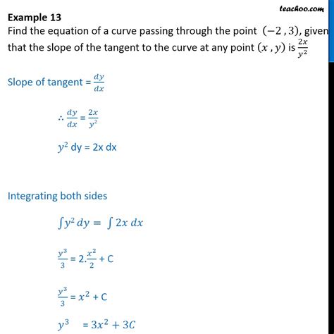 Example Find Curve Slope Of Tangent Is X Y