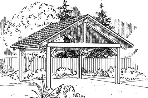 Traditional House Plans - Carport 20-044 - Associated Designs