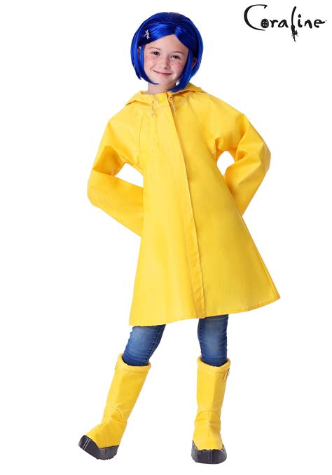 Coraline Coraline Jones Cosplay Costume Yellow Hooded Coat Coraline