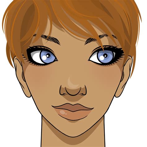 Download Woman Short Hair Blue Eyes Royalty Free Stock Illustration