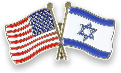 American Flag X Israel Flag Enamel Lapel Pin 1 Pin Jewelry