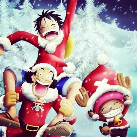 A One Piece Christmas Luffy Ussop And Chopper One Piece Anime