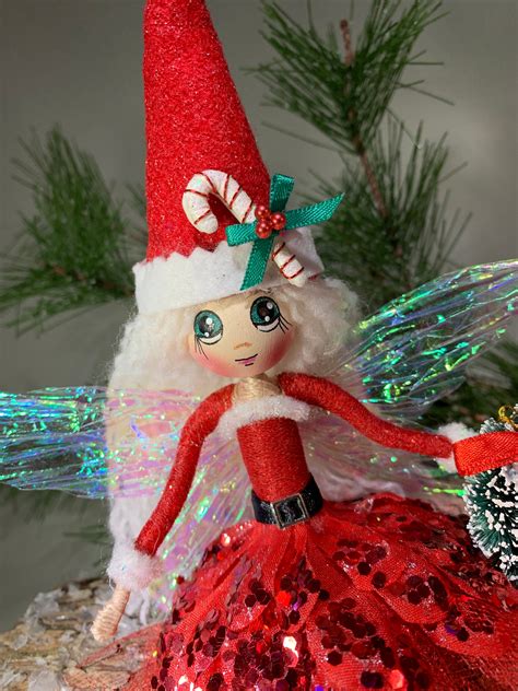Christmas Fairy Fairy Doll Flower Fairy Santa Bendy Doll Etsy