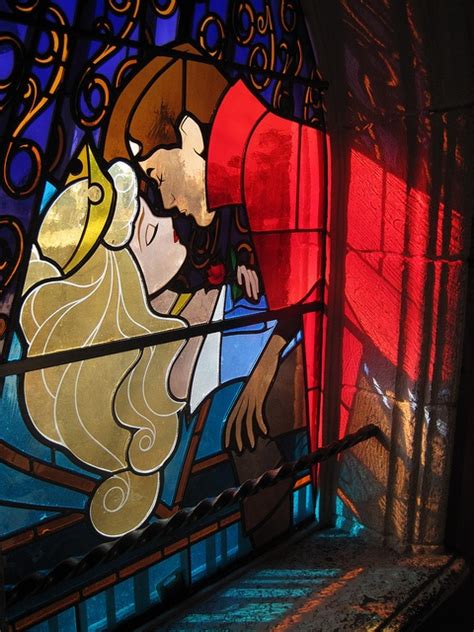 with true love s kiss the spell shall break disney stained glass disney sleeping beauty