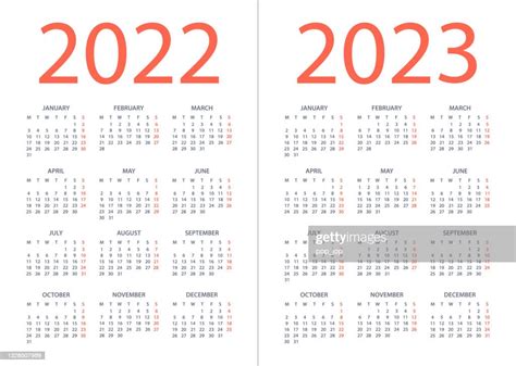 Calendrier 2022 2023 Illustration Vectorielle La Semaine Commence Le