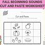 Fall Beginning Sounds Worksheet Printable