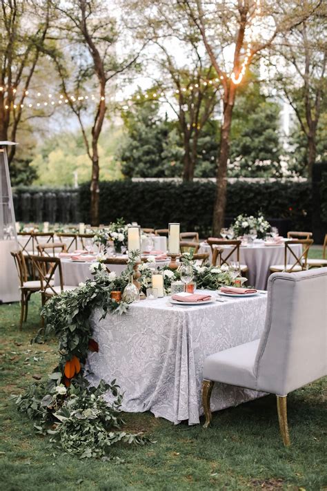 Southern Garden Party Wedding With Greenery Tablescape At Nasher
