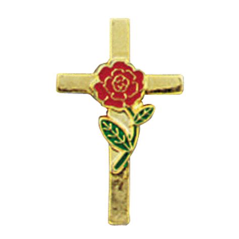 Rose Cross Lapel Pin 25pk