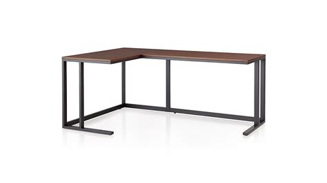 Shop pilsen graphite glass desk. Pilsen Graphite Corner Desk with Walnut Top | Crate and Barrel