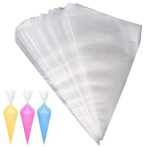 100 Pcs Plastic Disposable Pastry Bags Decorating Icing Piping Bags
