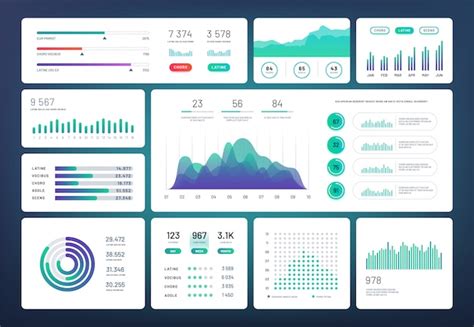 Infographic Dashboard Admin Panel Interface With Gree