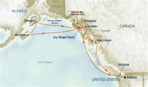 Map Of Alaska Cruise Ship Routes Map Of World