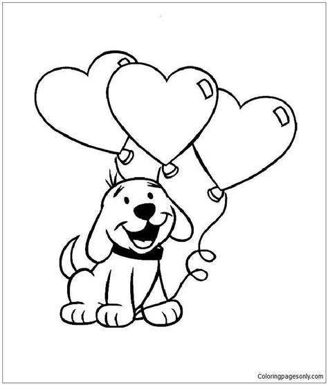 This image courtesy of easypeasyandfun.com. Cute Puppy With Heart Coloring Page | Valentines day ...