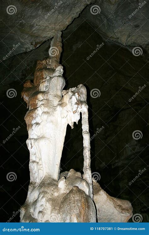 Stalactite And Stalagmite Formations In The Cave Of Crimea Stock Image