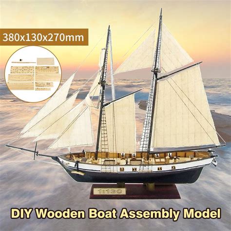 💰köp Billigt Online 1130 Scale Sailboat Model Diy Ship Assembly Model