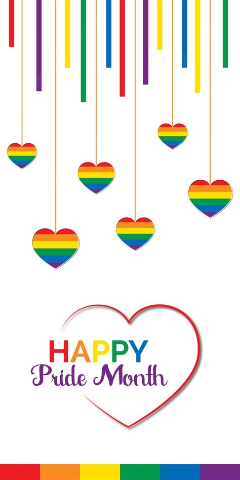 Happy Pride Month Wallpaper Design With Love Rainbow Background