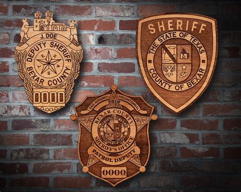 Wooden Bexar Co Sheriff Badge Or Patch Plaque Etsy