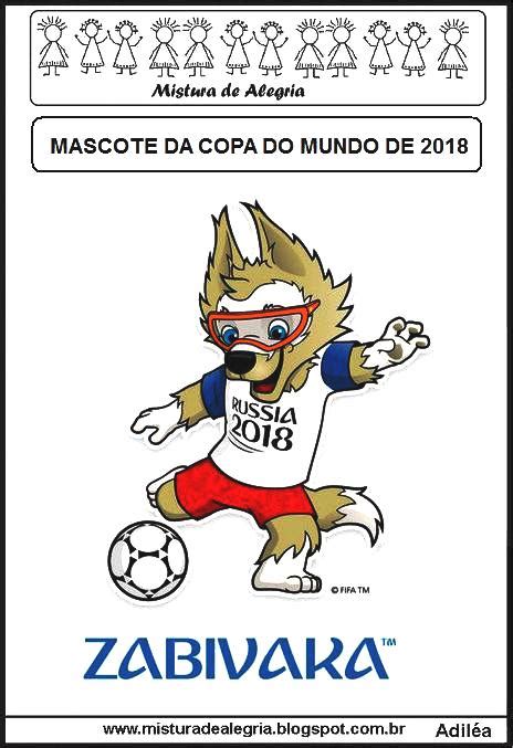 Mascote Da Copa Do Mundo De 2018 Para Imprimir E Colorir Mistura De