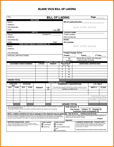 Among other items of information, a bill of lading contains. 6+ blank bill of lading pdf | Sample Travel Bill