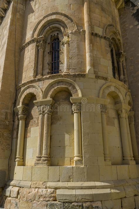 Exterior Of A Romanesque Style Christian Church City Of Segovia Stock
