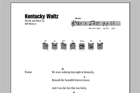 Kentucky Waltz By Eddy Arnold Guitar Chordslyrics Guitar Instructor